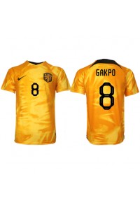 Nederland Cody Gakpo #8 Fotballdrakt Hjemme Klær VM 2022 Korte ermer